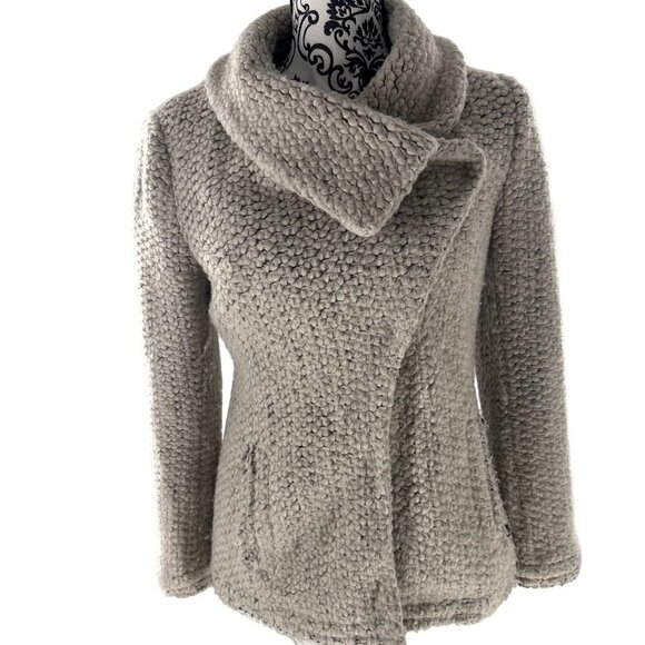 Yoana Baraschi Snap Coat Jacket Alpaca Blend Oatmeal Tan Size M - Picture 1 of 16
